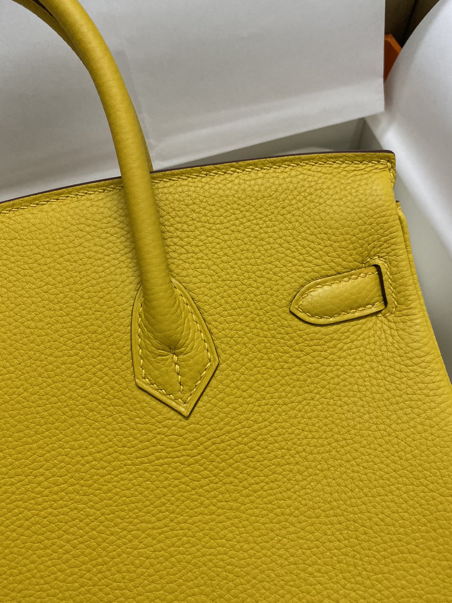 Hermes Birkin 25CM Togo Leather Handbag Yellow